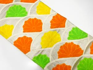 アンティーク　花青海波模様織出し袋帯（材料）